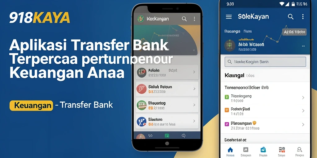 Tampilan antarmuka aplikasi Transfer Bank 918KAYA yang user-friendly.