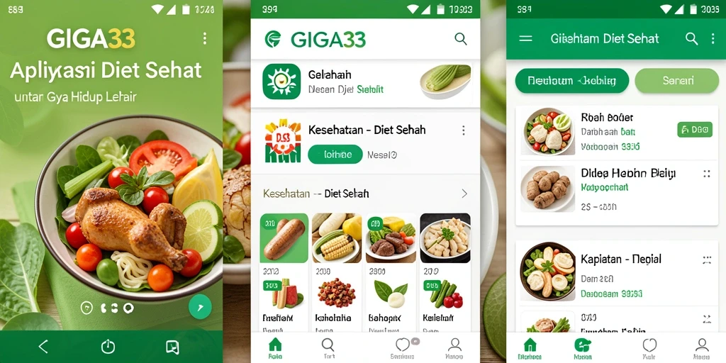 Antarmuka GIGA33 yang memudahkan pelacakan diet sehat.
