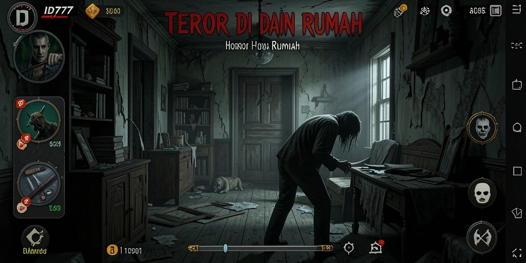 Tampilan mencekam dari rumah tua di ID777.