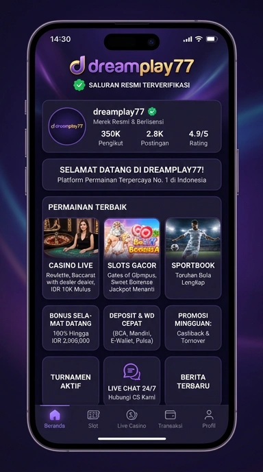 Tampilan kanal resmi dreamplay77